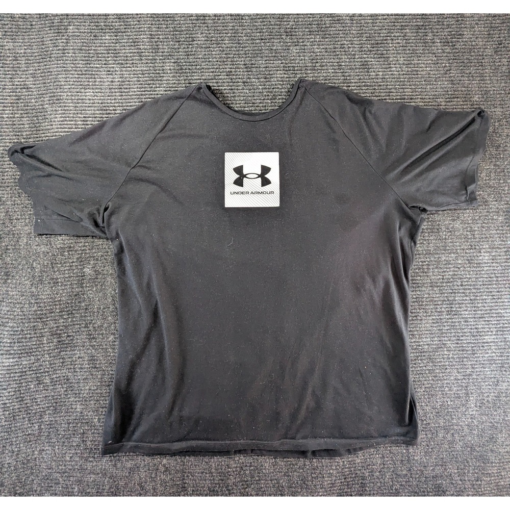 Under Armour Tech Print Fill T Shirt Men XL Black Short Sleeve Training Crewneck
